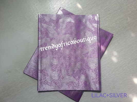 Lilac/silver  2 in 1 pack Sago gele head tie for Nigerian head wrap. Beautiful design. Soft texture, easy to tie into beautiful Nigerian party gele. Excellent quality. Sold as a park
