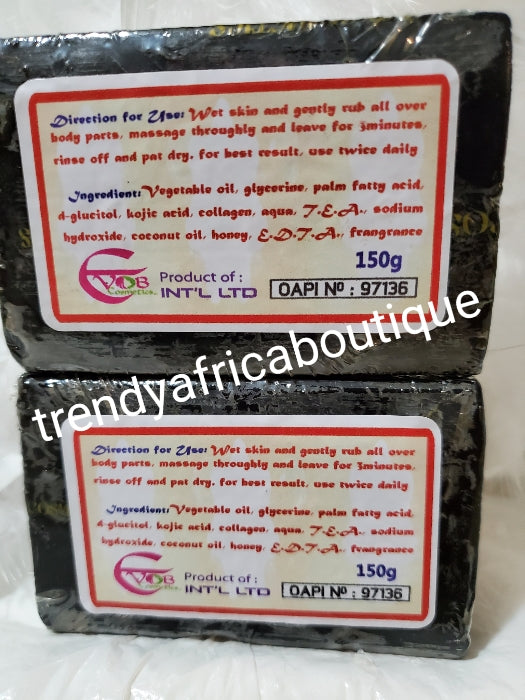 Authentic Golden face Black Soap. Extra whitening triple action with kojic acid, collagen, vit. E 💯 SATISFACTION 150gx1 soap sale. Use with golden face body lotion
