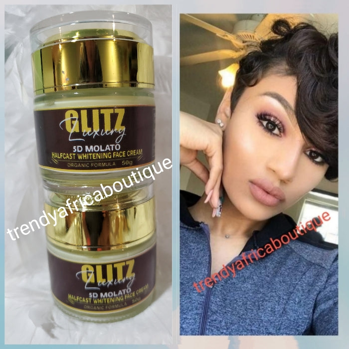 New Product ALERT: GLITZLUXURY 5D molato Halfcast whitening face cream 50g + Glam's Beauty 24k face Repairing soap 200g. BEST COMBO!!