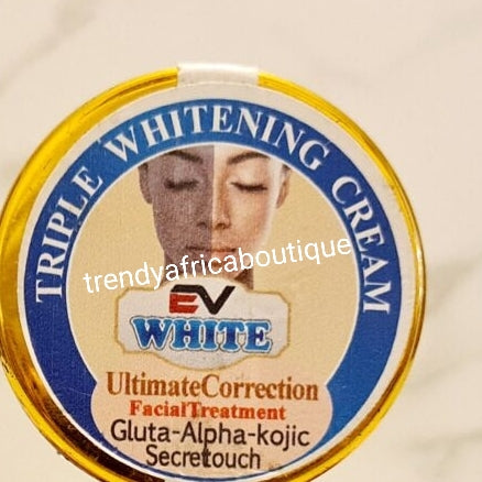 EV WHITE triple whitening face cream ultimate face corrector. GLUTA-ALPHA-KOJIC 50GX1. NOT FOR SENSITIVE SKIN