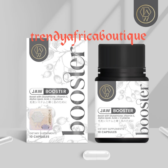 Combo JAW BOOSTER 10 in a bottle supple, clear, glowing & Radiant skin + 2 PACK Slimming DETOX POWDER. Supplements.