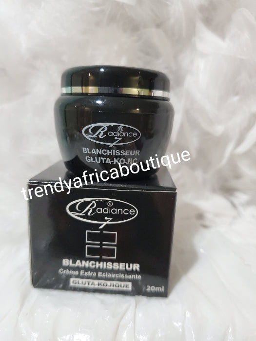 X 2 Gläser RADIANCE 7 Blanchisseur Universal-Korrektur-Gesichtscreme, Gluta und Kojisäure. Für alle Hauttypen. Entfernt schwarze Flecken und Unregelmäßigkeiten im Gesicht. 15-ml-Tasse