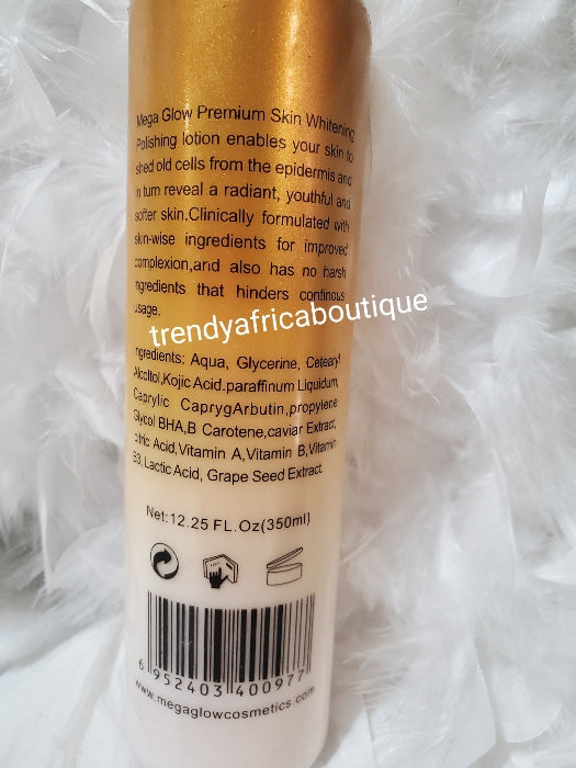 Mega Glow Paris Hautaufhellung, PREMIUM Polier-Körperlotion 350 ml x 1. Strahlender, jüngerer und schöner Teint. 💯 Zufriedenheit