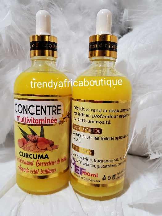 MultiVitamin oil concentre super whitening corrective body serum with tumeric, Arbutin, glutathione. Mix into your body lotion or shower gel for a brilliant glow complexion