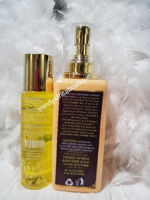 Empfindliche Haut 2n1 Glitz Luxery 5D Molato Halbguss-Körperlotion. Starke Bio-Formel 500 ml x 1.plus Veet Gold 3in1 Pflanzenextraktöl