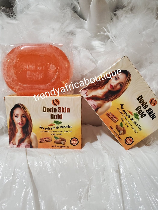 2 Dodo skin gold with carrot extract 7days white transparent. bathing soap price is for 2