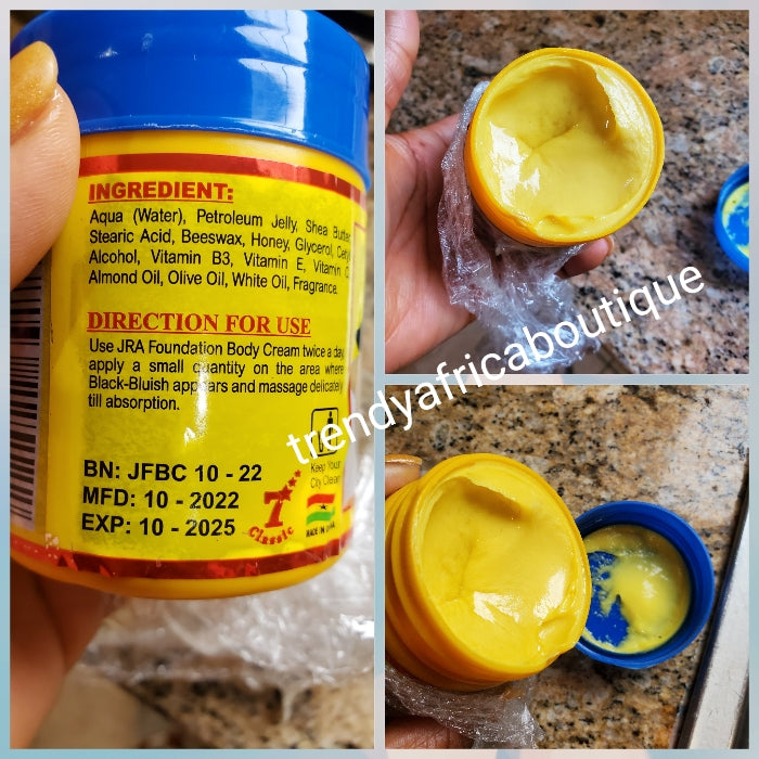 2 jar of 120g sale, Original JRA foundation cream for face cream. Can also also be use on whole body! For all skin colors and types. Contains no hash whitening ingredients. Brightens and clear skin blemishes. Sold per 2