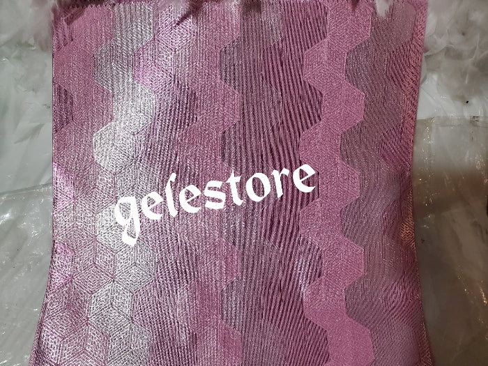 Onion pink/ pink Latest Ajoke Sago Gele 2 in 1 pack. Lazer cut edges, stylish & elegancy sold per pack for head and shoulder piece.