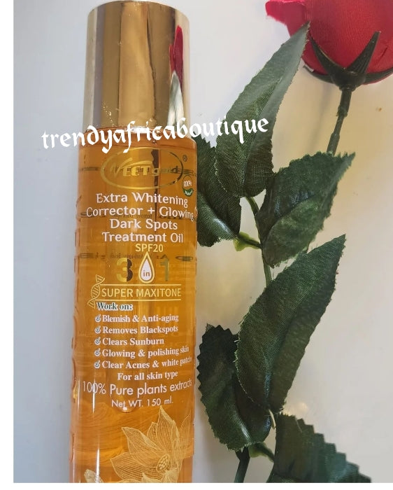 Megamagbeautyworld - Veet gold 3 in 1 body treatment oil - Whitening -  Firming -. Toning %pure plants extracts Spf 20 Price 2500 #toning #firming  #whitening #oils #pure #plants #extracts #saturday