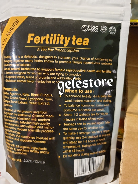 Just 2 shine Fertility herble tea 💯 natural herbal tea. Support female reproductive health. 90g bag x 30 bags. BEST NATURAL DRINK