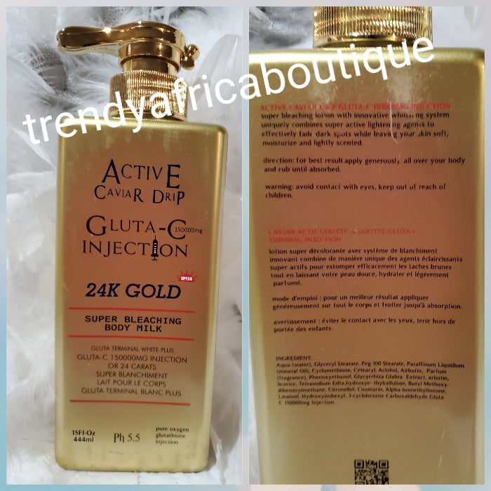 Active Caviar drip Gluta terminal white PLUS. 24k Gold SUper Bleaching body lotion. X 1 bottle.