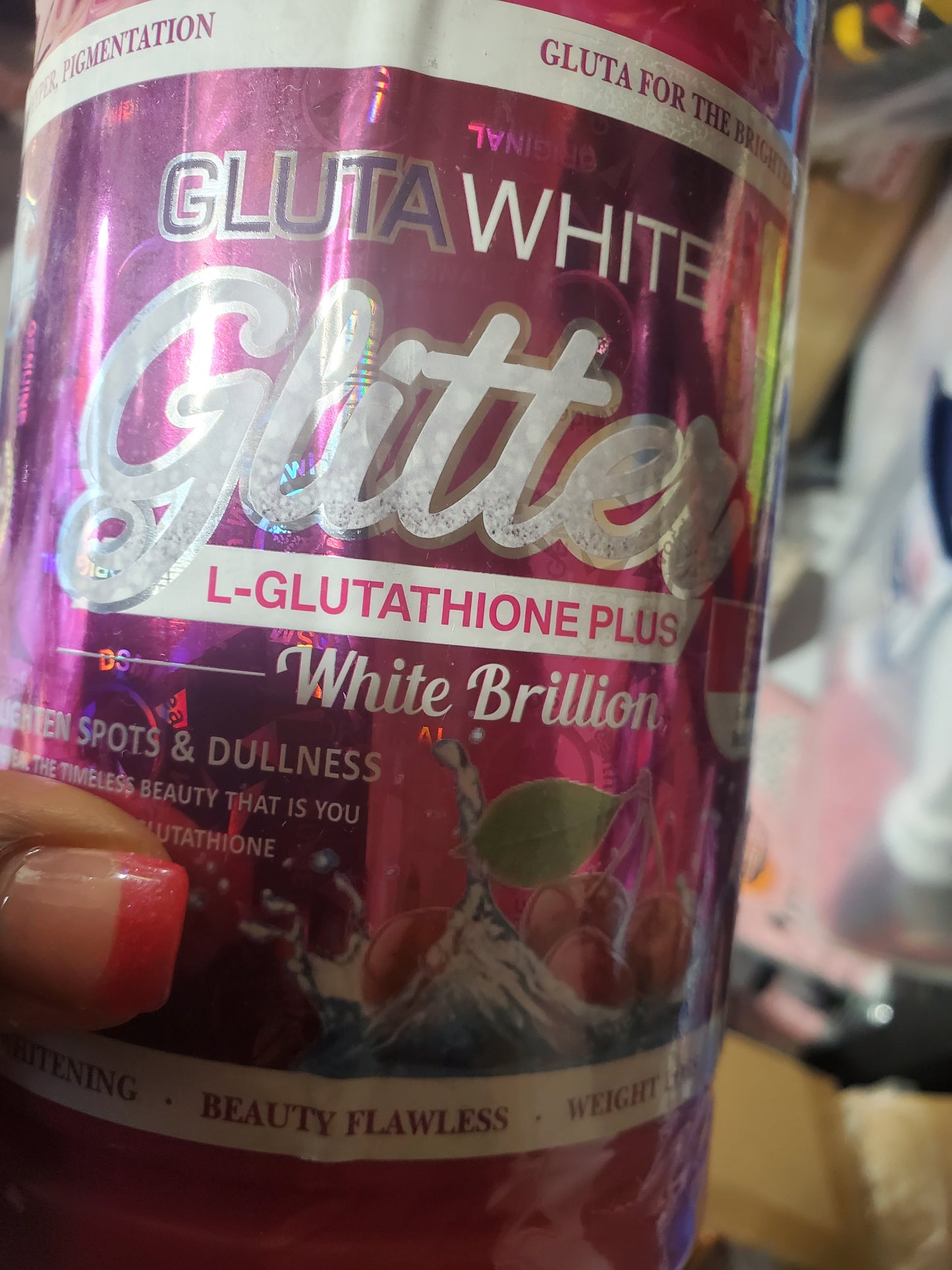 Back in Stock!!! X 1 jar Gluta white Glitter (sparkle) with L-Glutathion Plus. Best whitening and anti aging supplements. 800gm x 1 jar. Phyto collagen DSMB