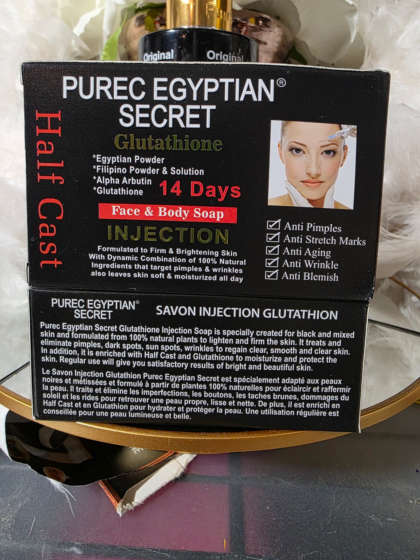 NEW ORIGINAL Purec Egyptian magic Whitening HALFCAST face & body lotion & purec exfoliating whitening soap set