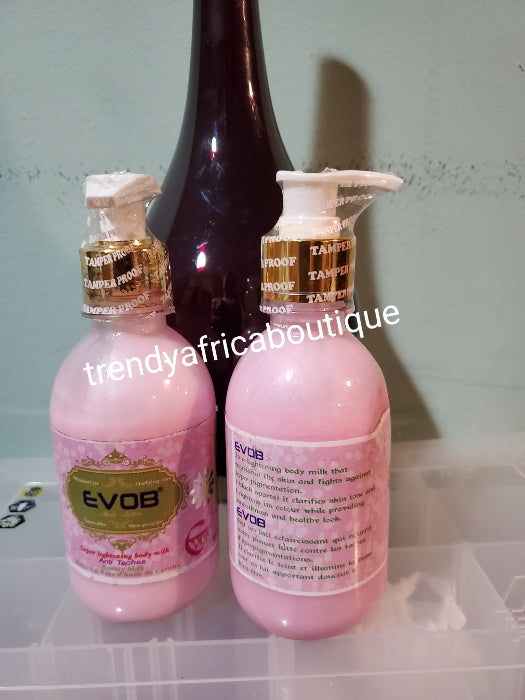 Sale sale: X2 lotion ORIGINAL Evob skin lighening  body lotion 250ml, with carrots extracts, snail slime and essential oil. Unifying body milk safe & effective. For sensitive skin