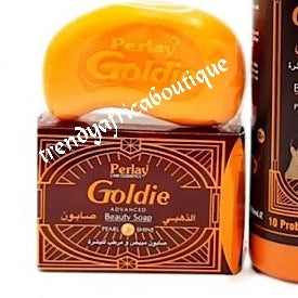 X 6 soap Perlay Goldie advanced beauty soap of Pakistan skin whitening soap Pearl shine. 10 problems 1 solution. With alpha arbutin, kojic acid, Vitamin B. 100% satisfaction