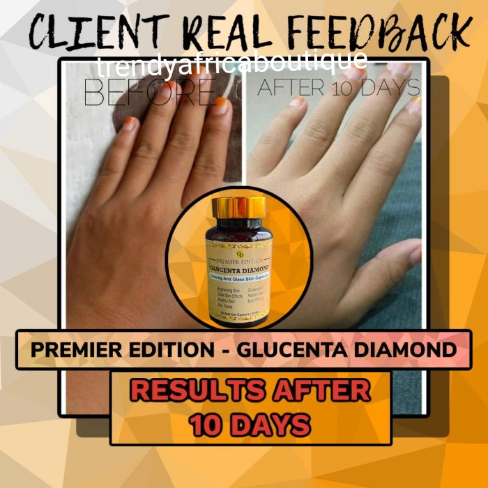 Combo: 2in1  GLUCENTA DIAMOND + BOOSTER whitening supplements. Premier edition. Skin Whitening, glowing and brightening duo. 50 capsules each in each bottle.