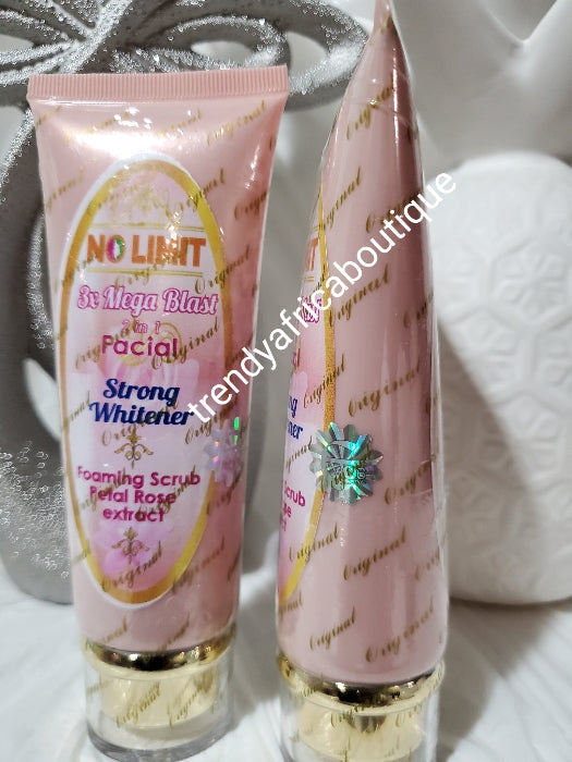 2n1 NO LIMIT:3x mega blast forming Facial scrub with rose petal extracts, large whitening face cream 100% satisfaction.