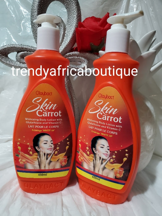 Olaybact skin Carrot whitening body lotion formulated with glutathion + vitamin C 450mlx1