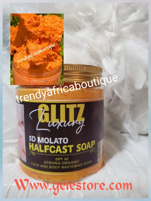 X 2 jar sale: Oshaprapra Glitz Luxery 5D molato half-cast whitening/treatment Molato soap body. Strong Organic Formula. Clears Knuckles, stretch marks & more. 600g jar x 2.
