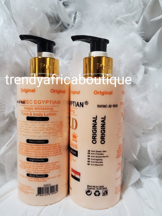 2in1 Purec Egyptian Magic GOLD, Gesichts- und Körperlotion 300 ml + Glutathion Comprime Concentre Serum/Öl 120 ml, perfekte Kombination