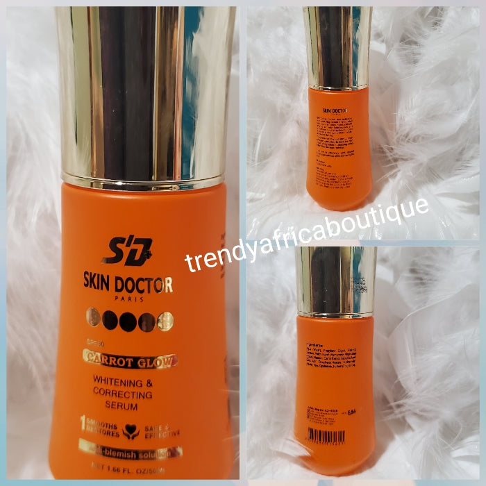 X 1 bottle Skin Doctor Carrot Glow serum, intense whitening 50ml x 1 formulated with carrots and vitamin C to lighten, brighten & glow