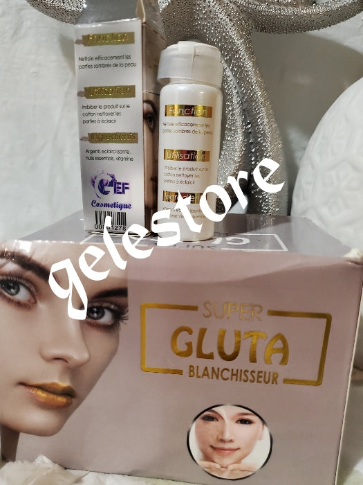 Super Gluta Blanchisseur  Xtra strong Anti tache lightening serum concentre 15mlx1. Vail. Mix into your body Lotion.