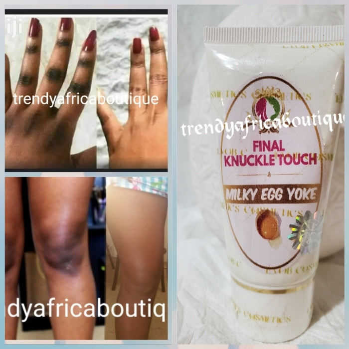 Evob costmetics FINAL KNUCKLE Touch with Egg yolk for  Stubborn dark knuckles, knees, elbows, feets, black inner thighs remover cream. 100% satisfaction!! Tough on black spots. 50g x 1