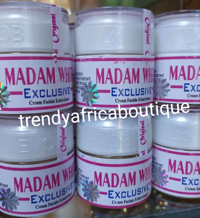 1 Jar aale; Strictly original Madam White Exclusive whitening face cream for sensitive skin. New package. 60g multi action: pimples and acne treatment