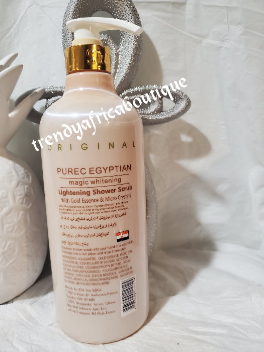 4pcs. Set NEW ORIGINAL Purec Egyptian Whitening Lotion, Purec ORGANIC FORMULAR serum 120ml,  face cream and exfoliating shower gel L-Glutathion, Tumeric, AHA, KOJIC