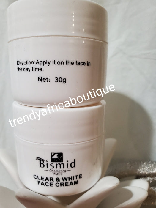 Bismid costmetics Clear & white face cream for day time use. Brightens face and clears black spots 50gx 1