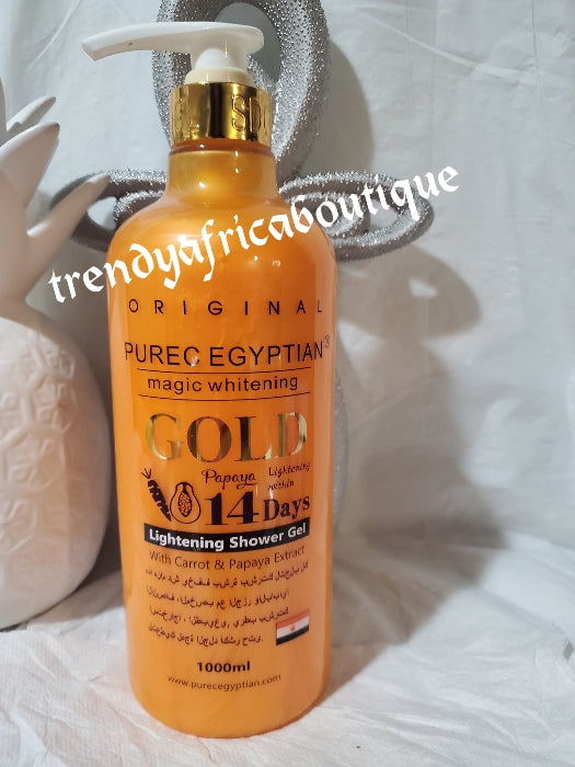 NEW ORIGINAL Purec Egyptian magice whitening and glowing shower gel with papaya and carrot 1000mlx 1. 14days