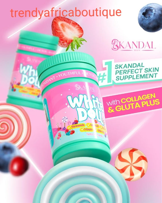 BACK IN STOCK New product alert:Skandal White Doll whitening, antioxidants, smooth, youthful, radiant complexion, anti acne and spots supplements 800gx1 jar sale.