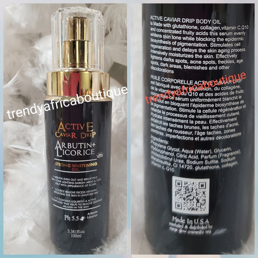 Active Caviar drip  strong whitening serum/oil.arbutin + licorice. Anti scars, marks & stains. 100mlx 1