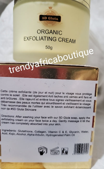 5D  Gluta organic exfoliating face cream. Formulated with glutathion powder, collagen & vitamins 50gx 1