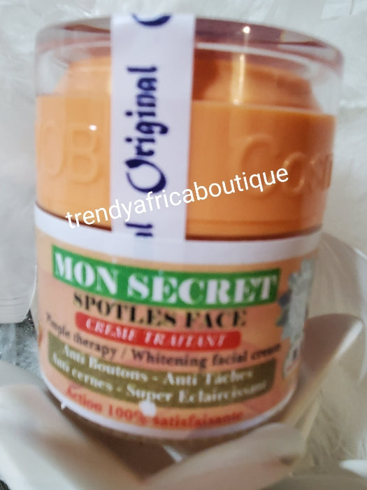 Mon secret Spotless face cream. Clears pimples, fade away spots/ facial blemishes. Brightens dull faces 50gx1