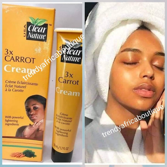 Clear nature 3x CARROT Lightening face cream. Even-tone complexion agent for all skin types. 50gx1 100% SATISFACTION.