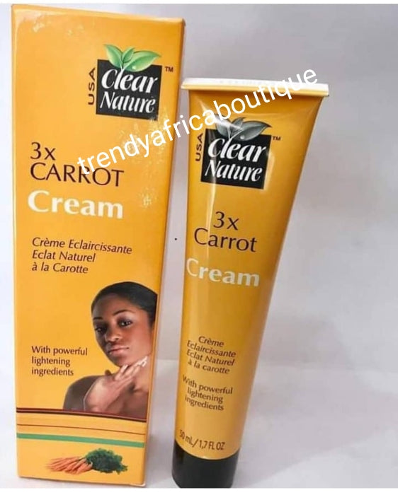 Clear nature 3x CARROT Lightening face cream. Even-tone complexion agent for all skin types. 50gx1 100% SATISFACTION.