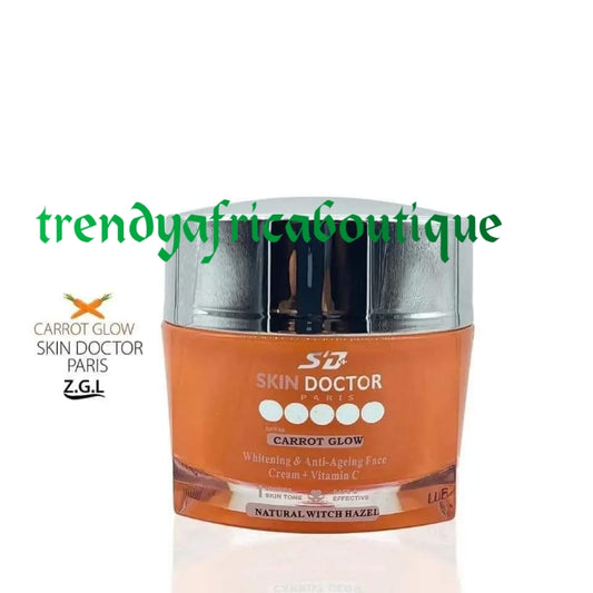 Skin Doctor carrot glow whitening face cream with vit. C & witch hazel and turmeric spf30. 50G X1