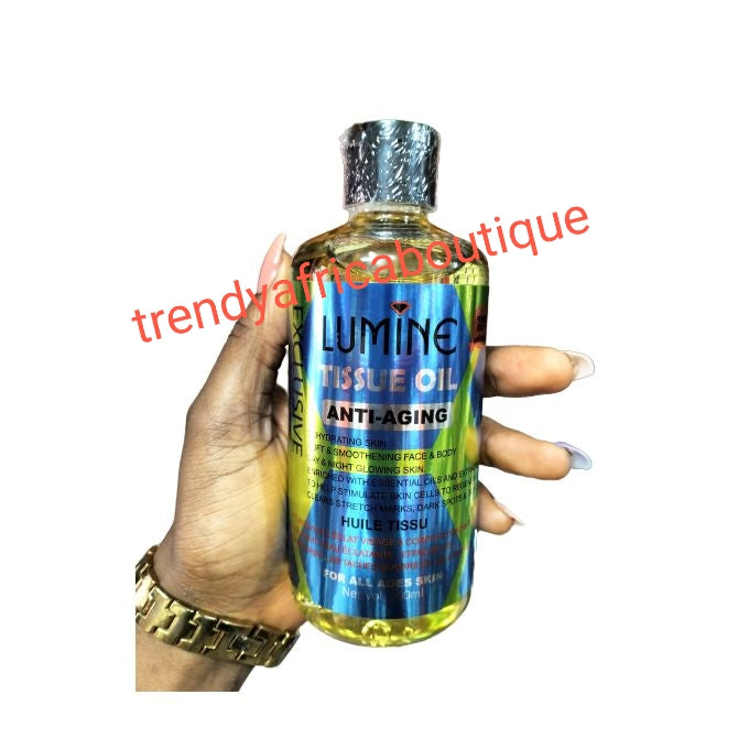LUMINE anti aging tissue oil. Smoothening and moisturizing  face, body & hair oil  formula. Nourishing oil for all skin types super glowing, anti dark sport, stretch marks, scars. hydrating moisturizing. 300mlx 1