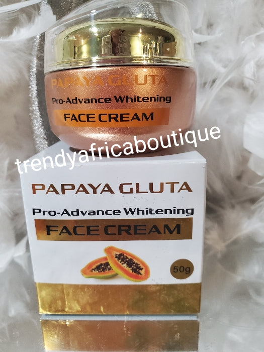 Papaya Gluta pro-advance whitening face cream. Rich in 1% kojic acid, papaya, glutathion, arbutin extracts. Anti wrinkles, face glowing, anti spots. 100gx1