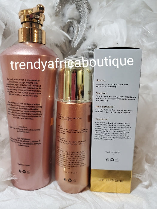 Papaya Gluta Pro-Advance Whitening-Körperlotion und Anti-Aging-Bleaching-Serum peelen und bleichen intensiv mit Lichtschutzfaktor 40. Super Anti-Aging-Bleaching-Set