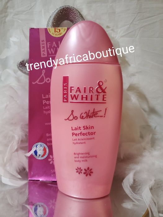 Fair & White so white paris. Skin perfector, skin brightening and moisturizing body lotion 500mlx1 bottle. 💯  AUTHENTIC body lotion direct from manufacturer