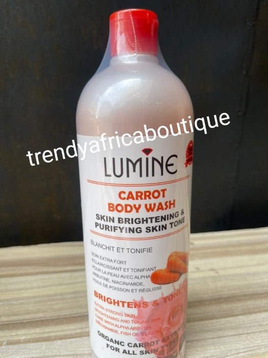 Lumine Carrot body wash. Skin brightening and purifying shower gel with carrot extracts 1000mlx 1
