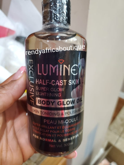 Exclusive Lumine Half cast face &  body glow oil. Skin toning, brightening and polishing, 300ml x 1