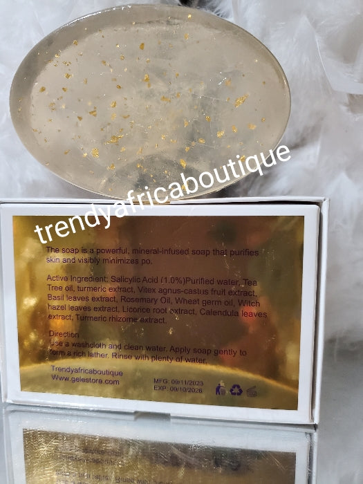 New product alert: Glitzluxury anti acne transparent face soap with salicylic acid 1%, turmeric extracts, Licorice, Tea tree oil, rosemary oil etc 200gx 1