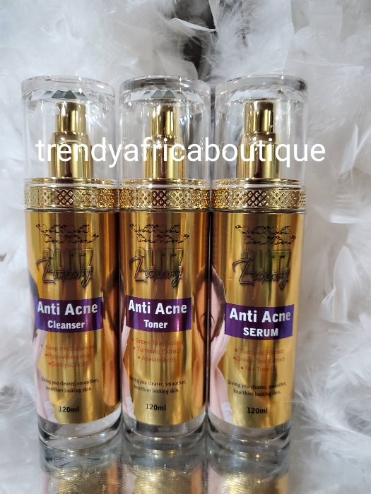 3pc.Morning Routine Anti Acne set facial treatment: Cleanser,  toner & serum. ALL skin type: get rid of pimples; Black heads/white heads, UNCLOG PORES Visible Results in 7 to 10 days Active ingredient is Salicylic acid.