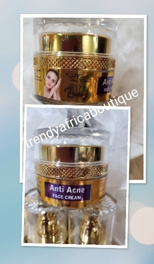 New product alert; Glitzluxury Anti Acne face cream with Salicylic acid, green tea, Glycerine, turmeric extracts, witch hazel etc. For all skin type etc. Controls acne, pimples & black heads. 50gx 1