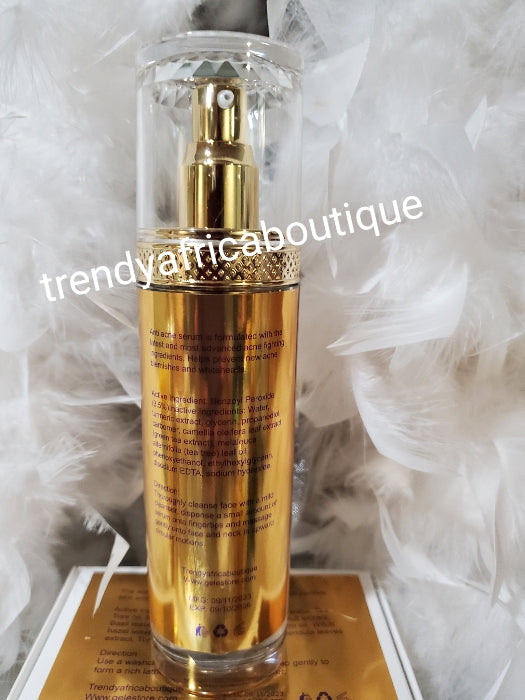 Glitz luxury anti acne face serum 120ml x 1. Formulated with Tumeric oil, tea tree & green tea extracts. Treats and prevents more acnes. A MUST HAVE!!!! .