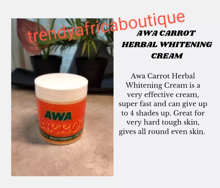 Authentic AWA carrot herbal whitening body cream.  200g jar X1 for tougher skin.