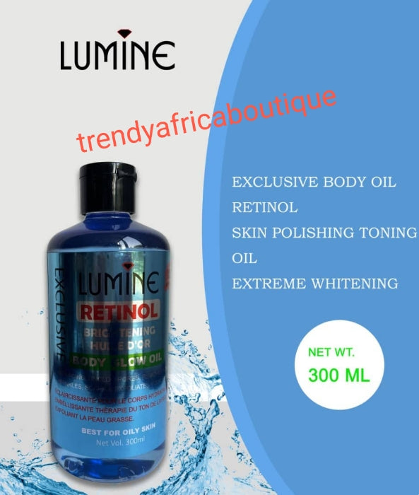 Lumine exclusive Retinol skin polisher & toning face &  body glow oil., 300ml x 1. Anti-aging, skin hydrating